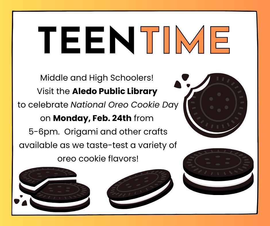 Teen Time at the Aledo Public Library: Oreos and origami