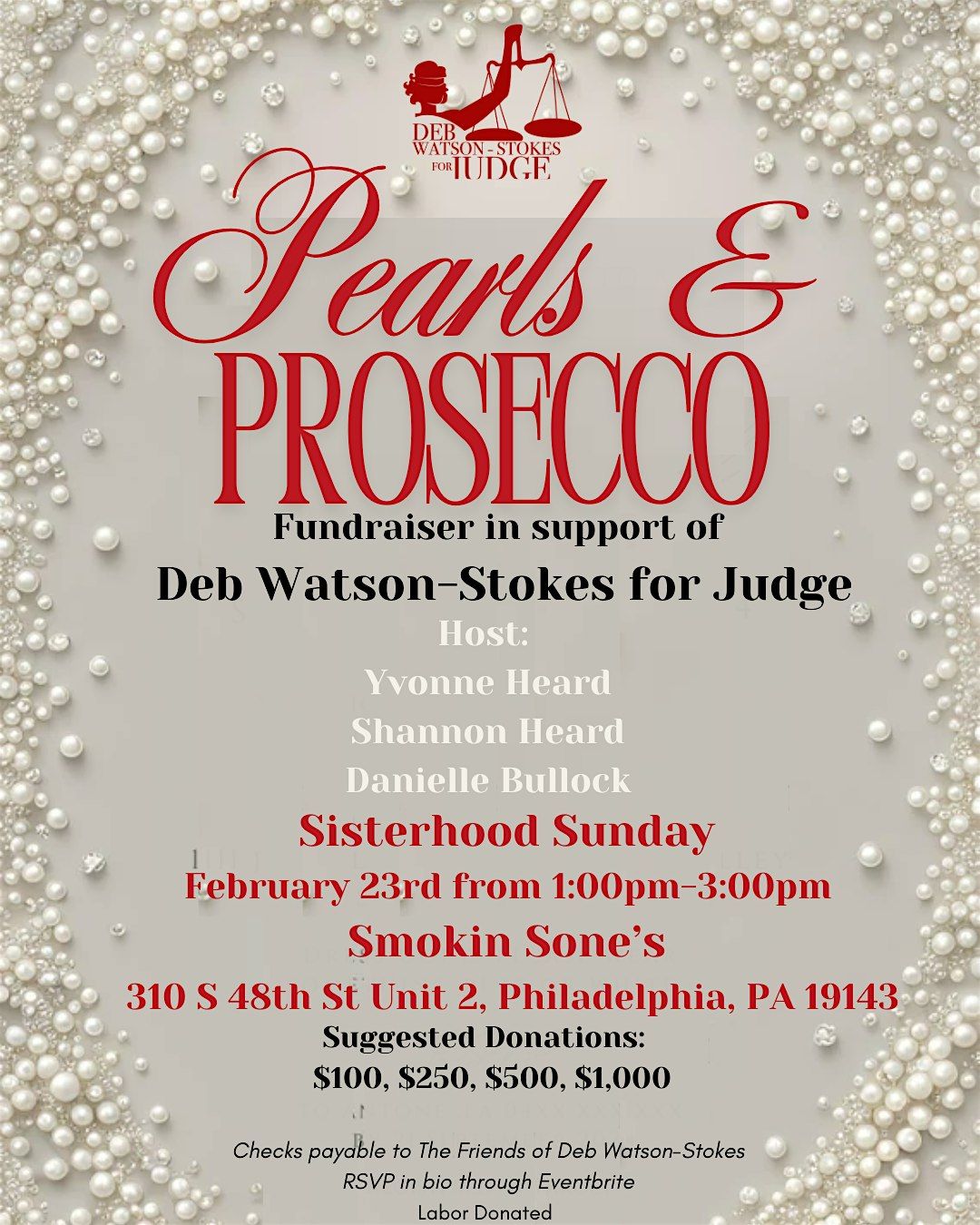 Pearls & Prosecco Fundraiser-Deb Watson-Stokes for Judge