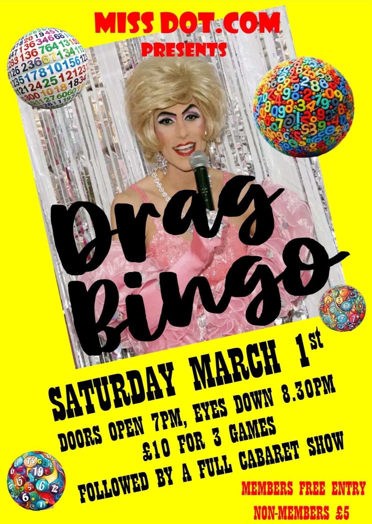 Drag Bingo & Cabaret Show with Miss Dot Com 