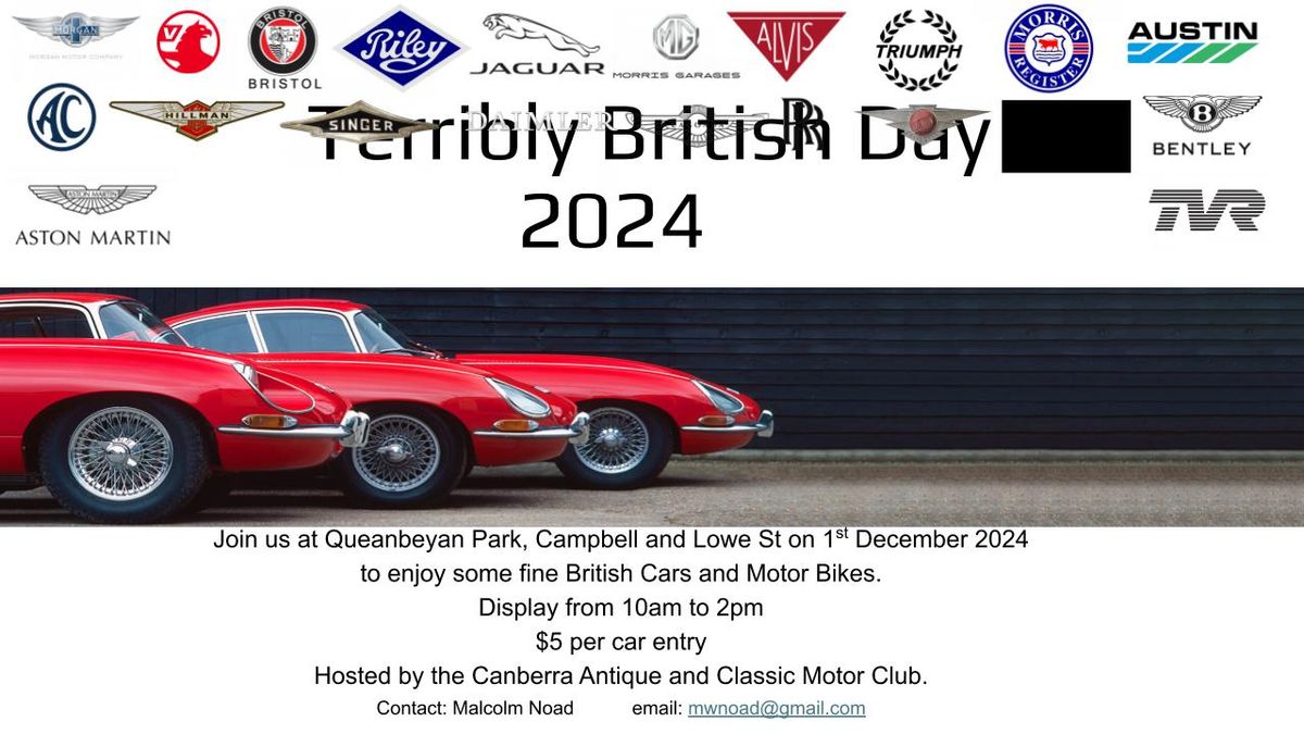 Terribly British Car and Bike Display - 2024 Queanbeyan Park