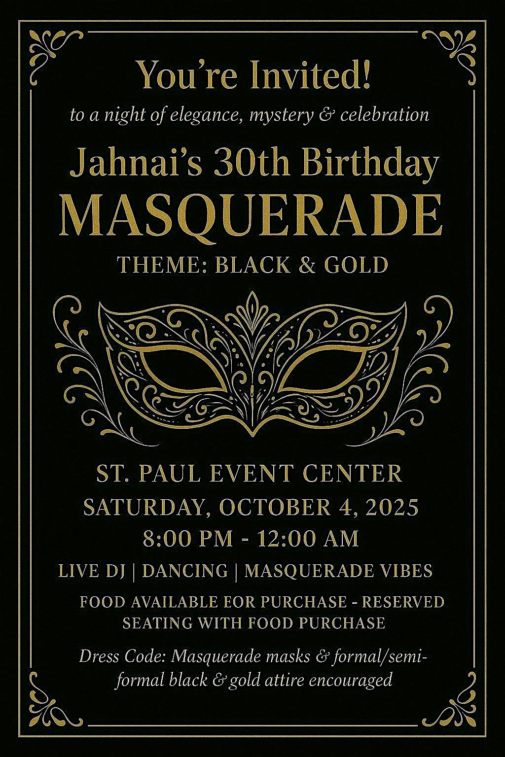 Jahnai\u2019s Masquerade Party!