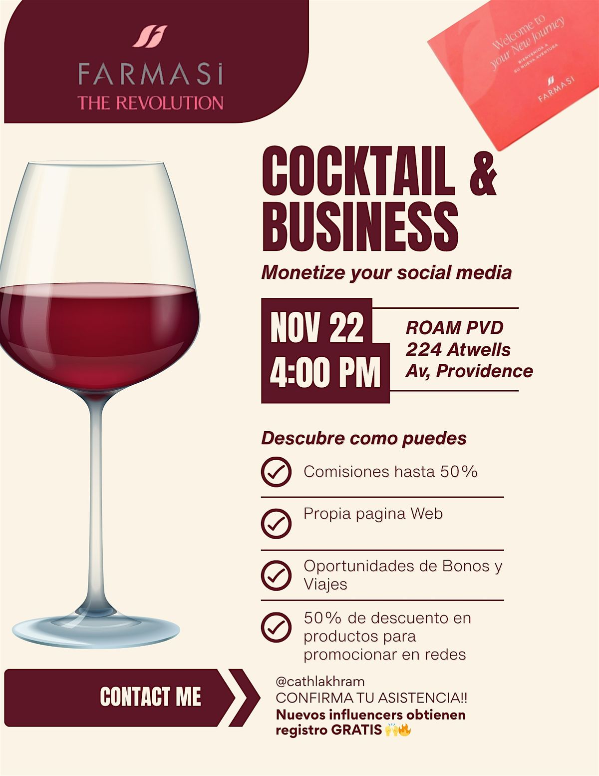 COCKTAIL & BUSINESS: Monetiza tu Influencia Social con FARMASI
