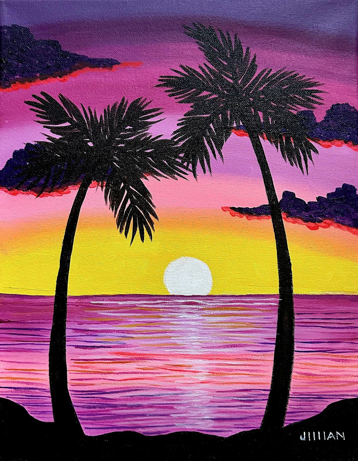 Pink Palms Paint Party