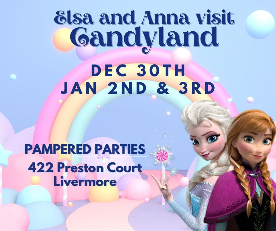 Elsa and Anna in Candyland