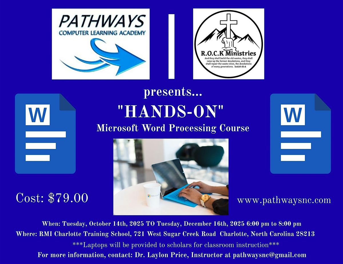 "HANDS-ON" Microsoft Word Processing Course - Sugar Creek Area