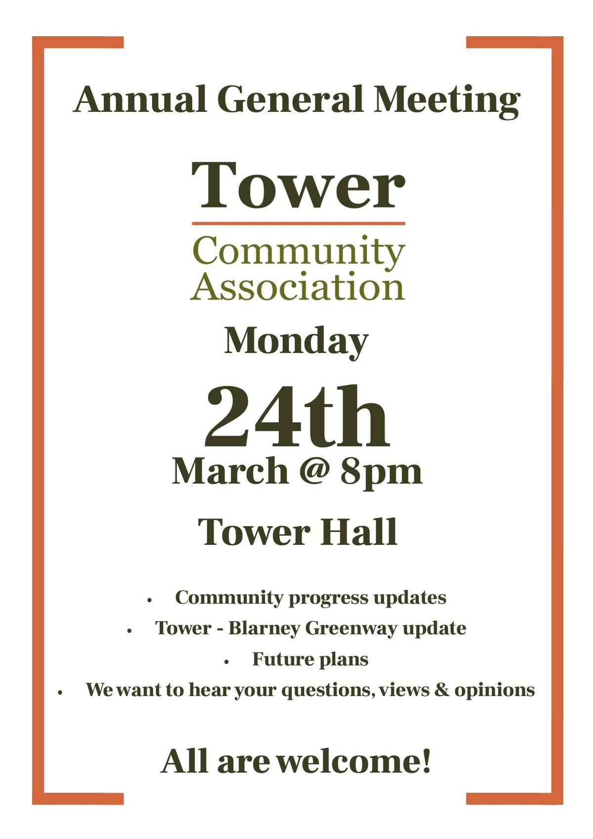 Tower Community Association AGM