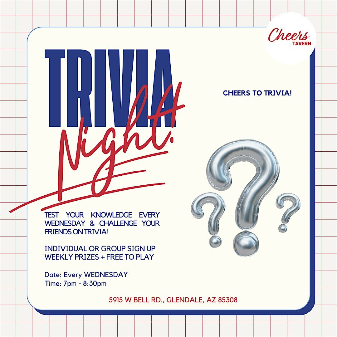 Wednesday Trivia Night at Cheers Tavern