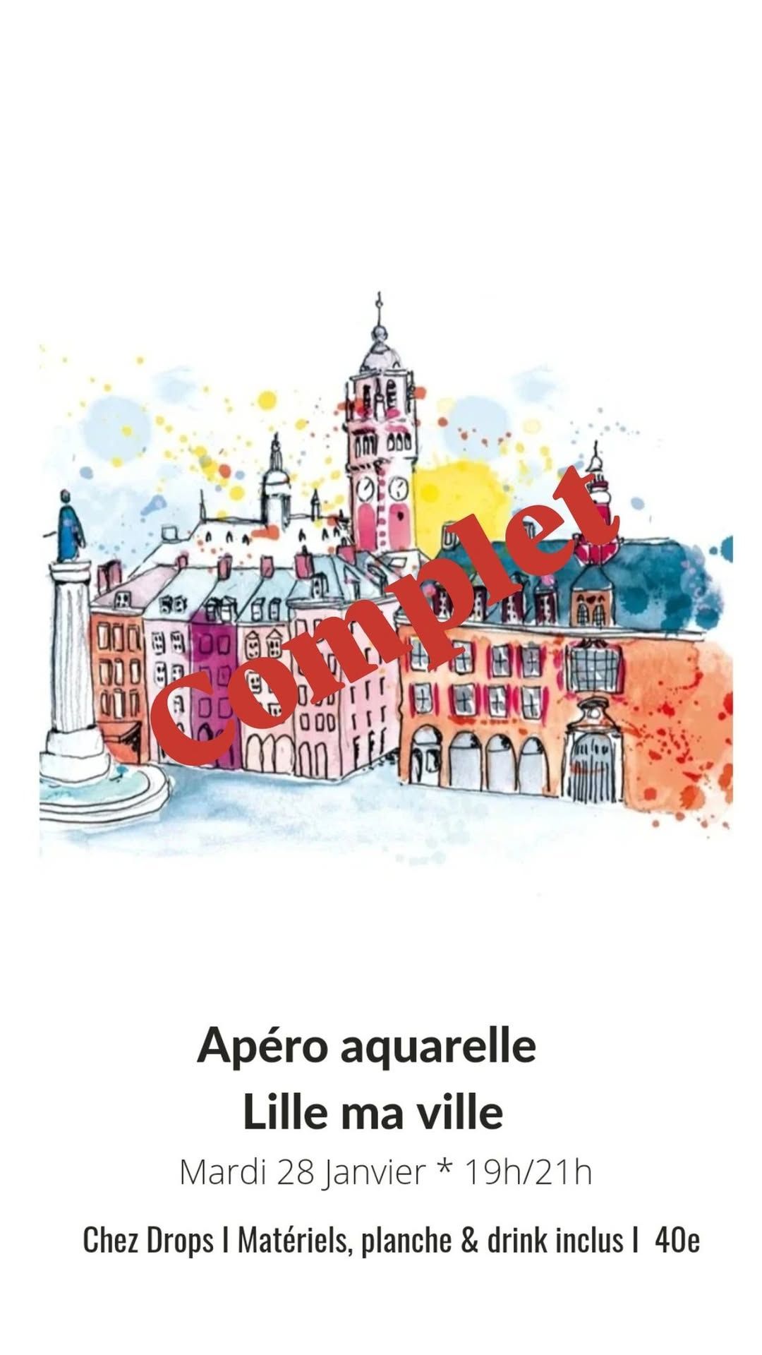 Ap\u00e9ro aquarelle: Lille ma ville