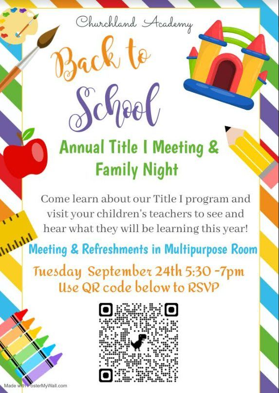 Back to School Annual Title I Meeting & Family Night