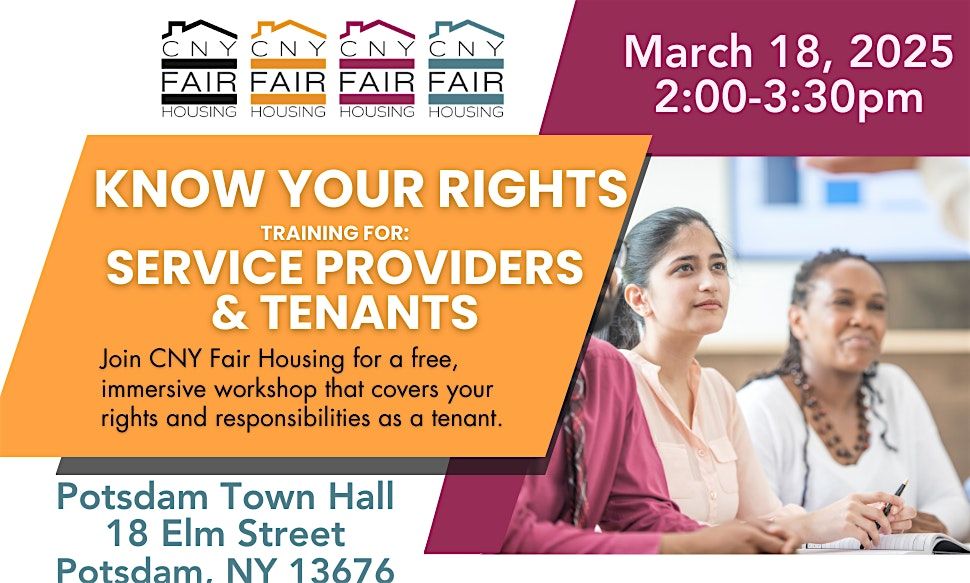 Fair Housing  Training for Service Providers & Tenants - Potsdam, NY