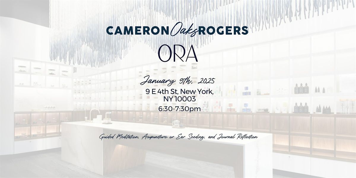 Join Cameron Rogers & Jamie Graber  for a Special Evening  with Ora