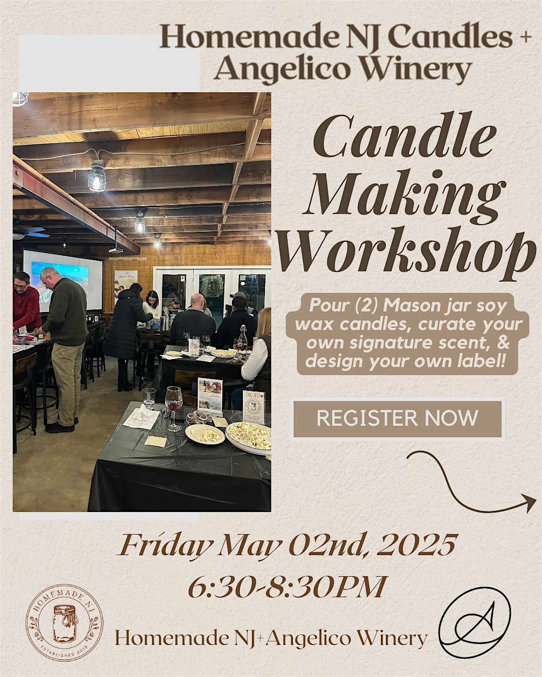 FRIDAY MAY 2ND CANDLE MAKING AT ANGELICO WINERY