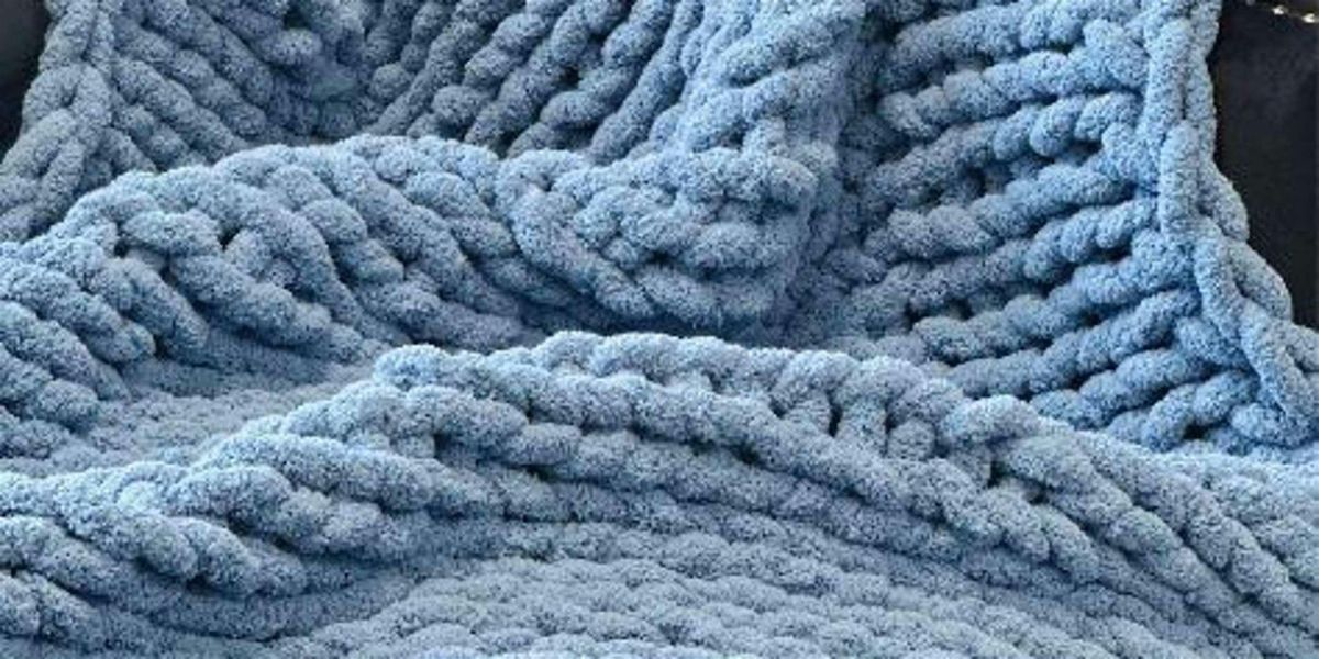 Chunky Knit Blanket - Paint and Sip by Classpop!\u2122