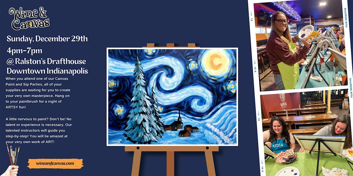 Downtown Indy Art Party \u2013 Snowy Starry Night