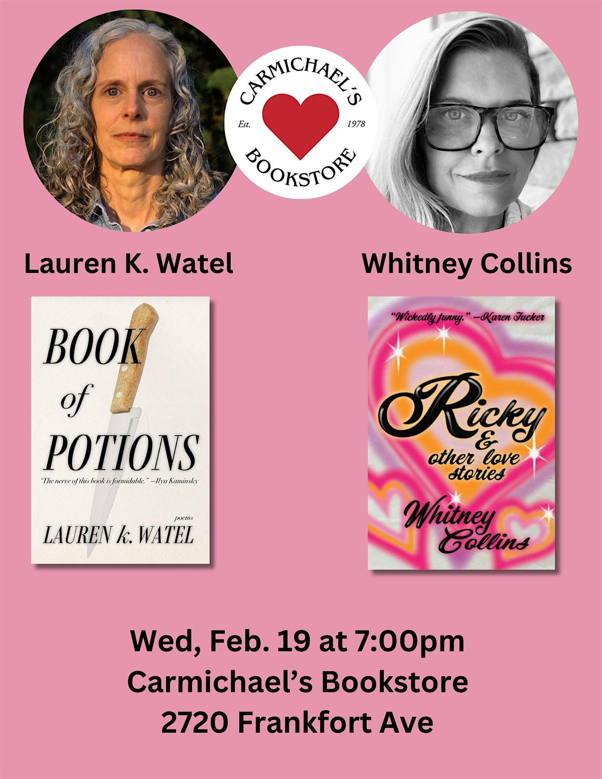 Hearts and Knives: An Evening with Lauren K. Watel and Whitney Collins