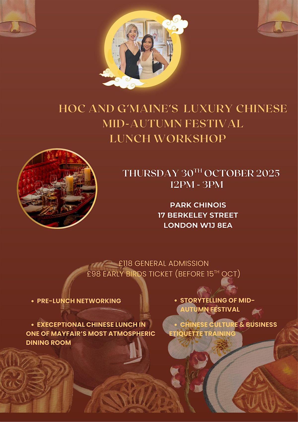 HOC and G'MAINE's Luxury Chinese Mid- Autumn festival Lunch workshop