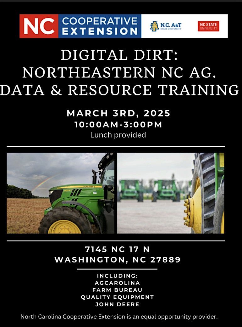 Digital Dirt: Northeast NC Ag Data & Resource Training