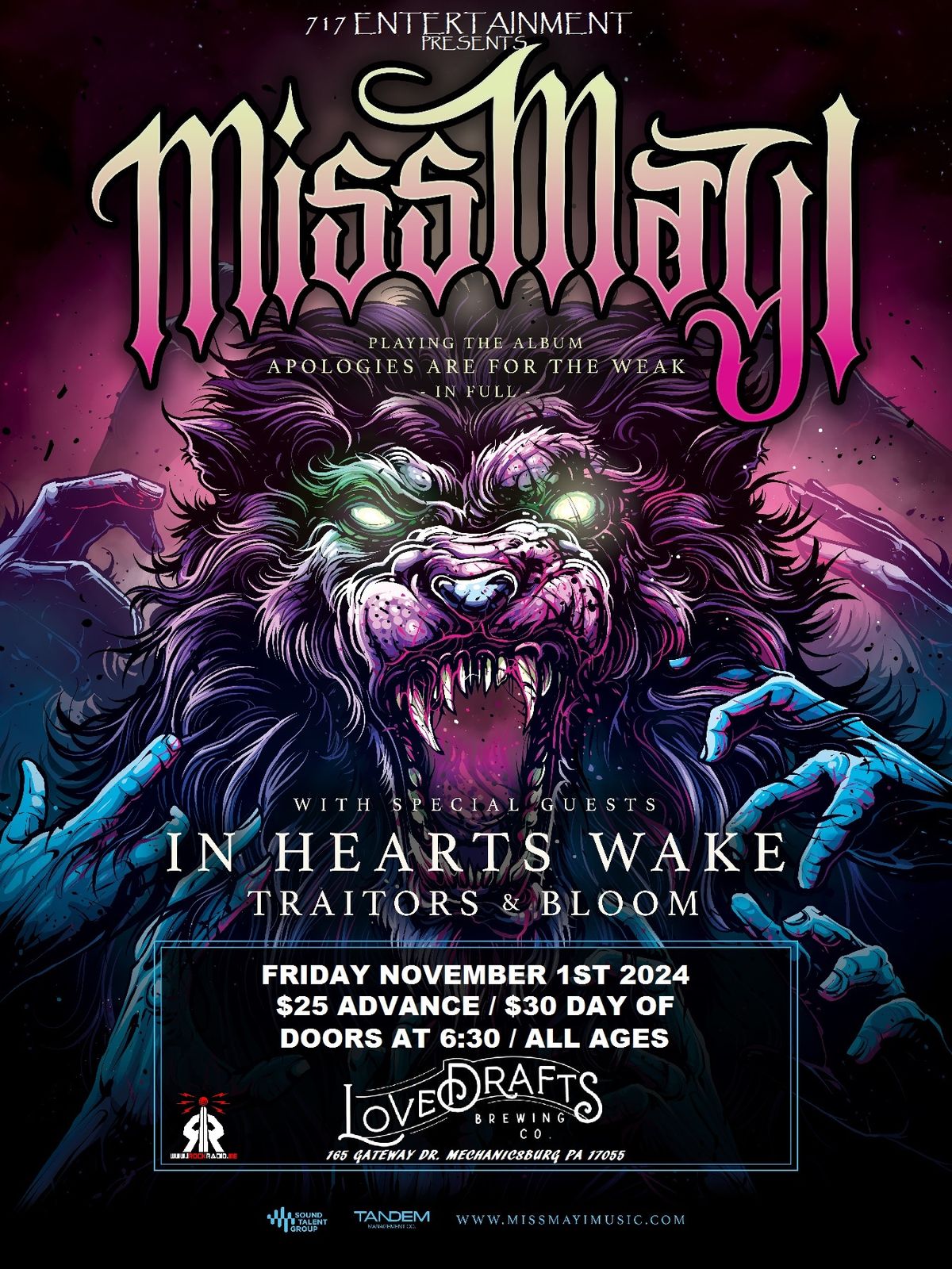 Miss May I w\/ In Hearts Wake, Traitors and Bloom at Lovedrafts