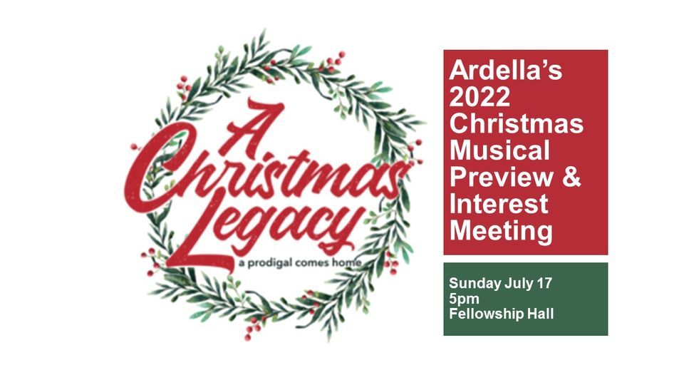 (NEW DAY/TIME) 2022 Christmas Musical Preview & Interest Meeting