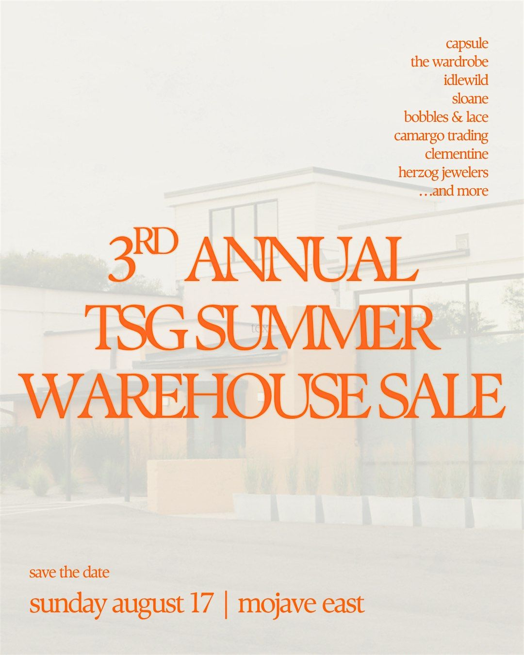 3nd Annual TSG Warehouse Sale