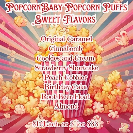 Vendor Pop Up Featuring Pop Corn Baby Popcorn Puffs