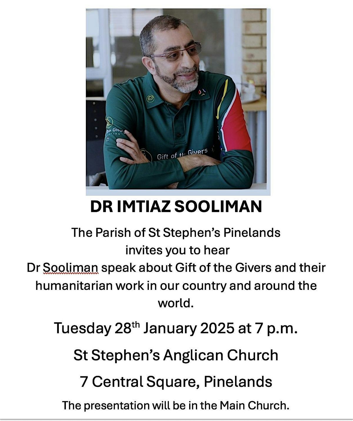 Talk by Dr Imtiaz Sooliman