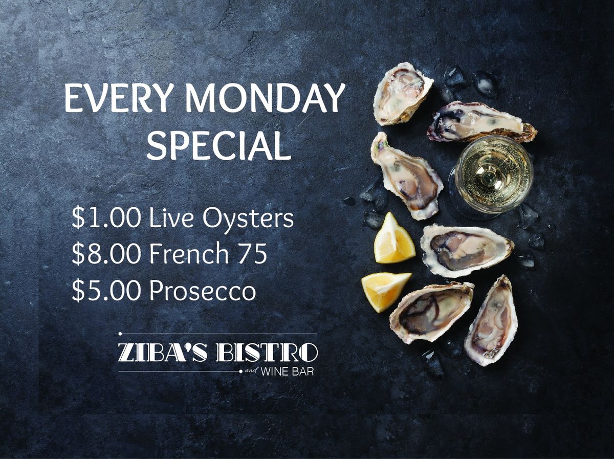 Monday Oyster Nights at Ziba's