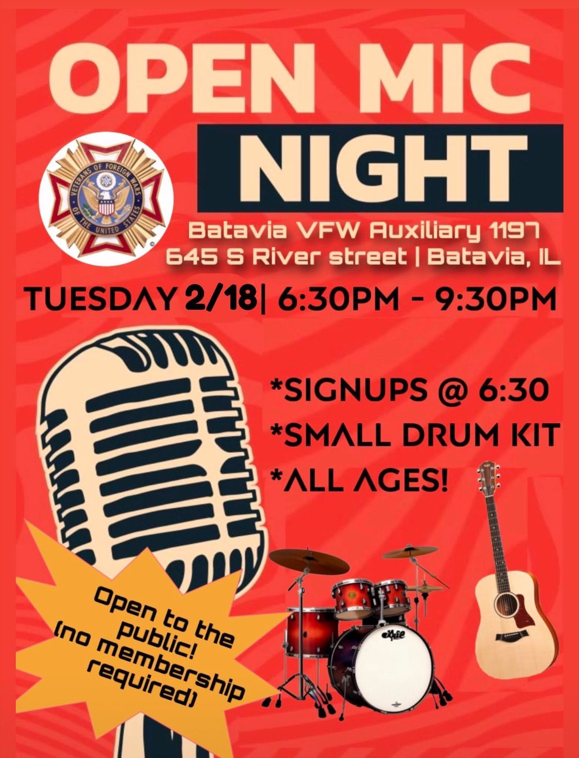 Open Mic Night at Batavia VFW Aux 1197