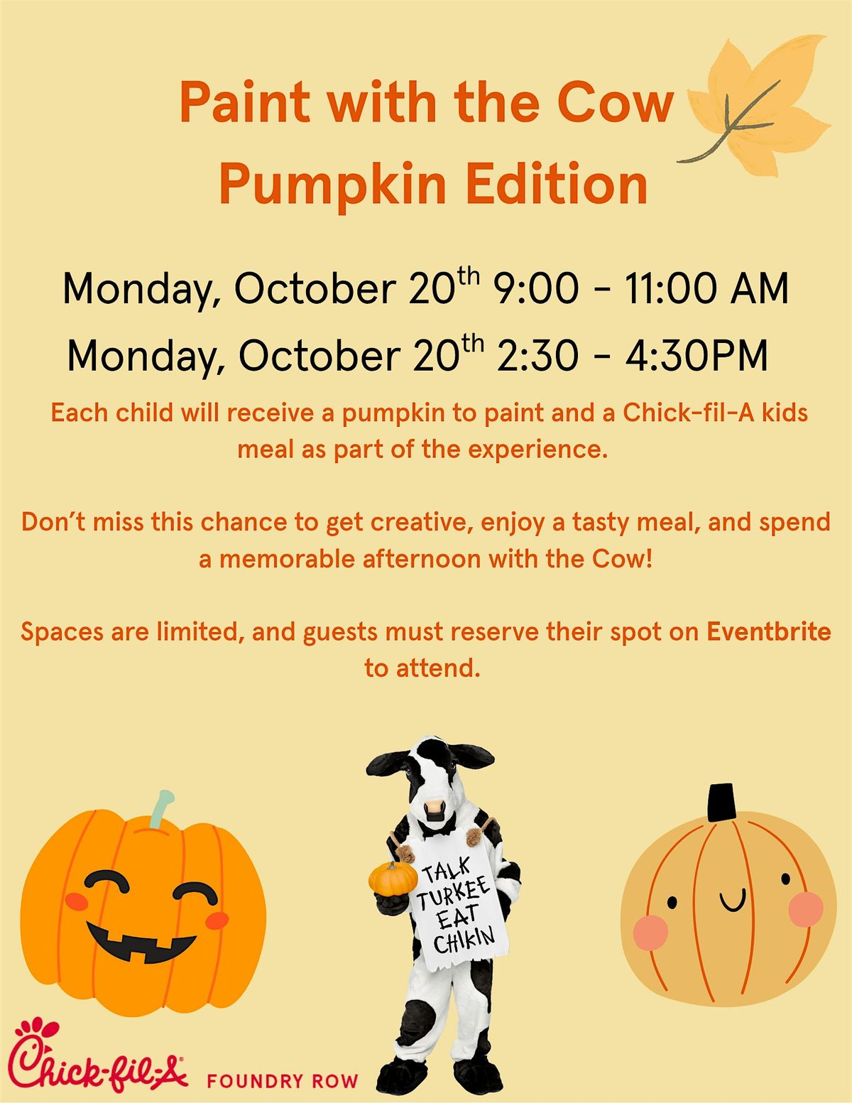 Paint with the Cow Pumpkin Edition