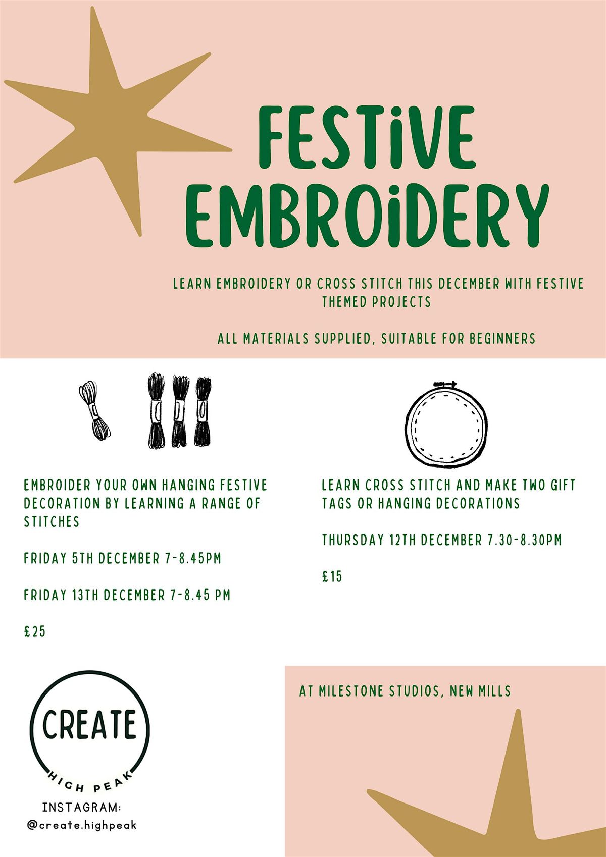 CREATE: Festive embroidery Friday 6th December