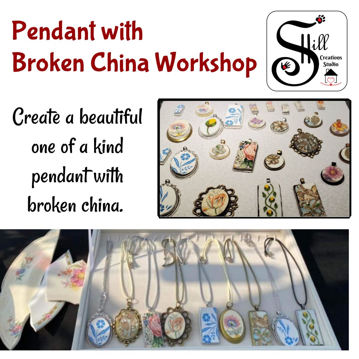 Pendant with Broken China Workshop