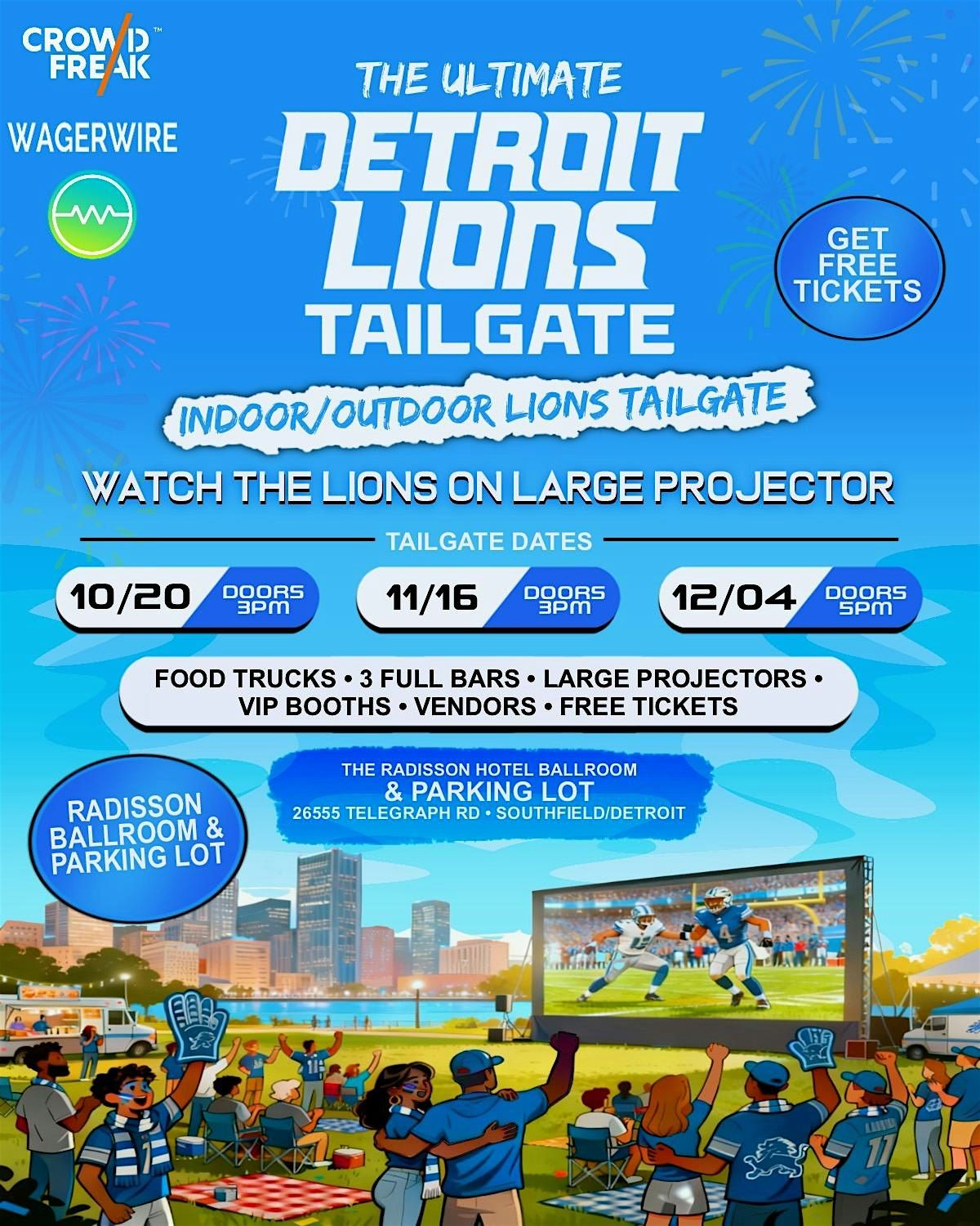 The Ultimate Detroit Lions Tailgate - Indoor\/Outdoor Party