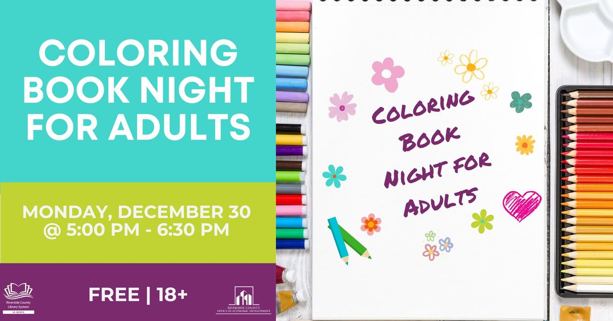 Coloring Book Night for Adults