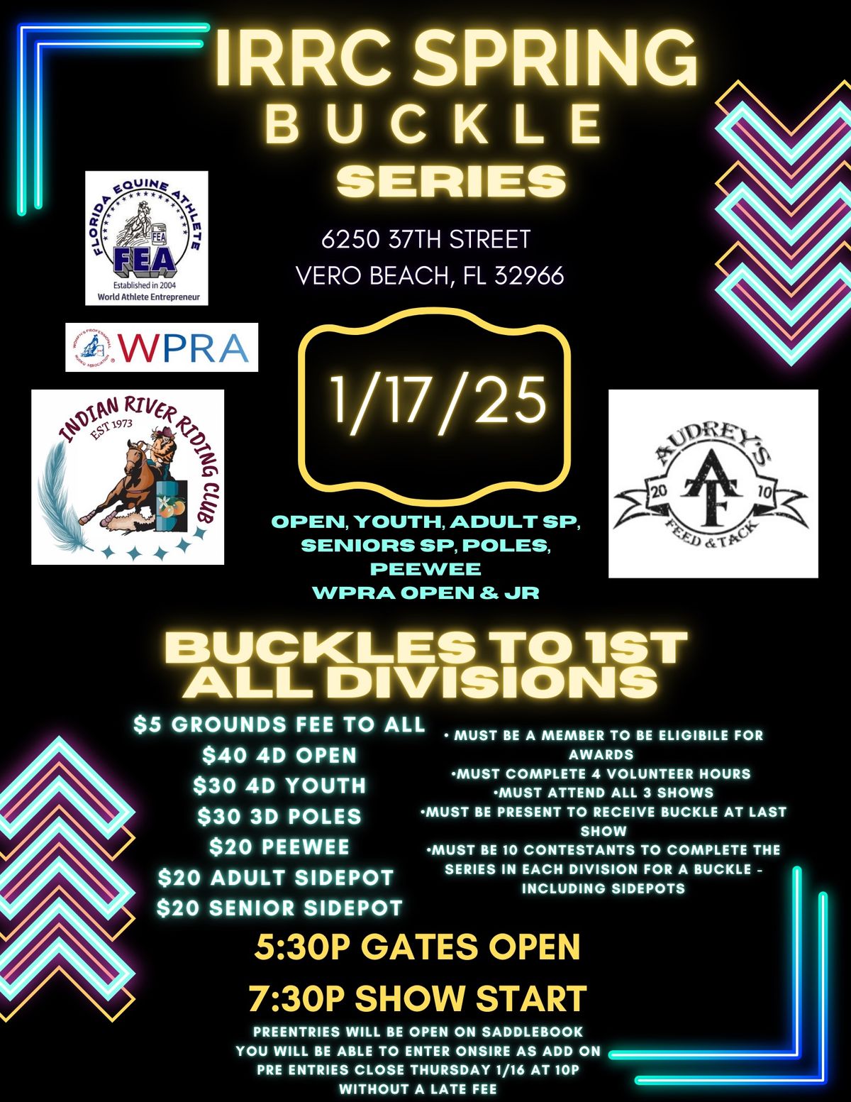 IRRC spring buckle series 2025 #1 of 3 $250 added by Audrey\u2019s Feed & Tack WPRA pending 