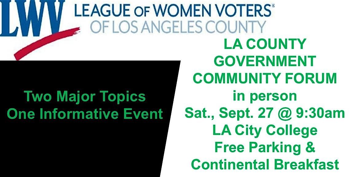 2025 Fall League Day: LWV Los Angeles County - Community Forum