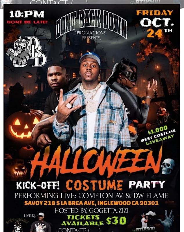 Don\u2019t Back Down Presents HALLOWEEN KICKOFF COSTUME PARTY