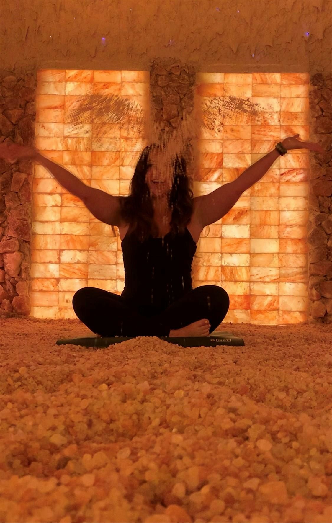 Yin Yoga With Essential Oils In The Himalayan Salt Cave At Room & Pillar!!