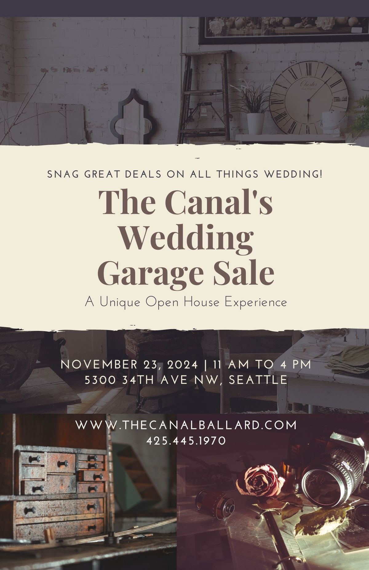 Wedding Garage Sale and Open House at The Canal