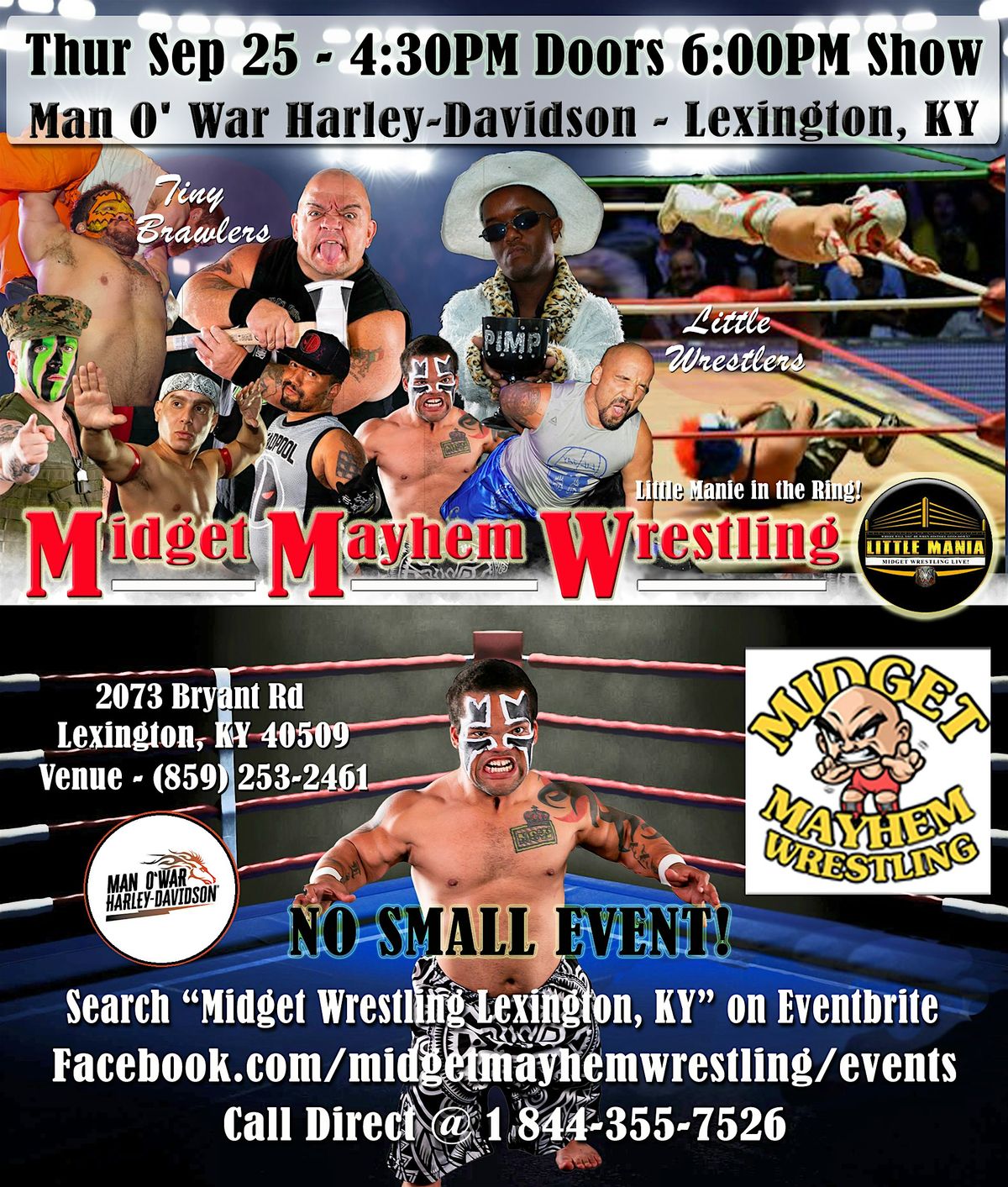 Midget Mayhem Wrestling Rips Through the Ring! Lexington KY (All-Ages)