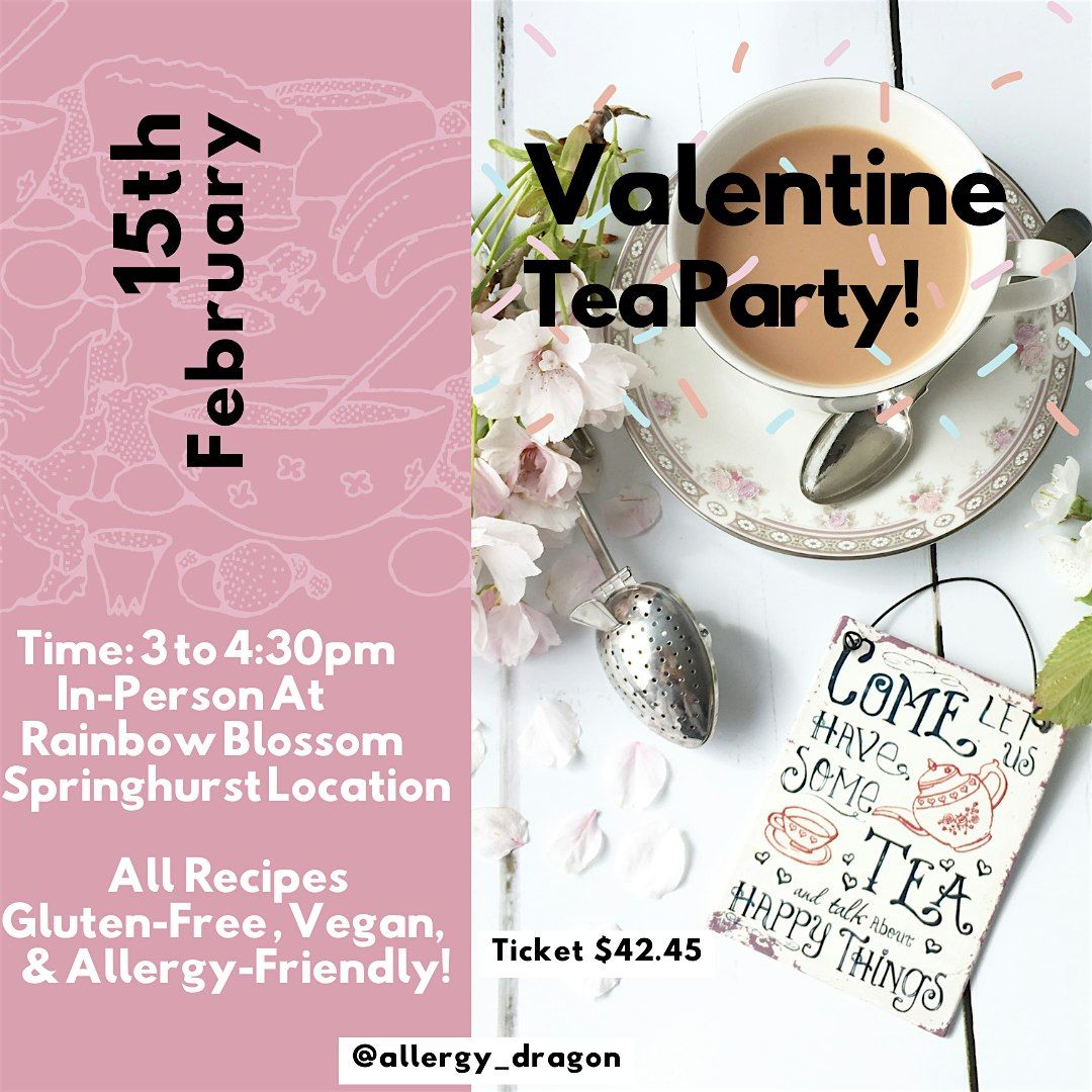 In-Person Valentine Vegan Tea Party  Foods Cooking Class! Gluten-free