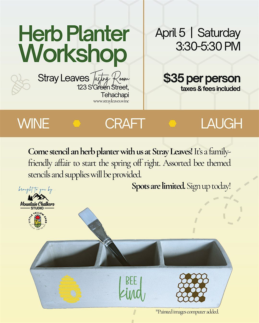 Herb Planter Workshop in Downtown Tehachapi, CA