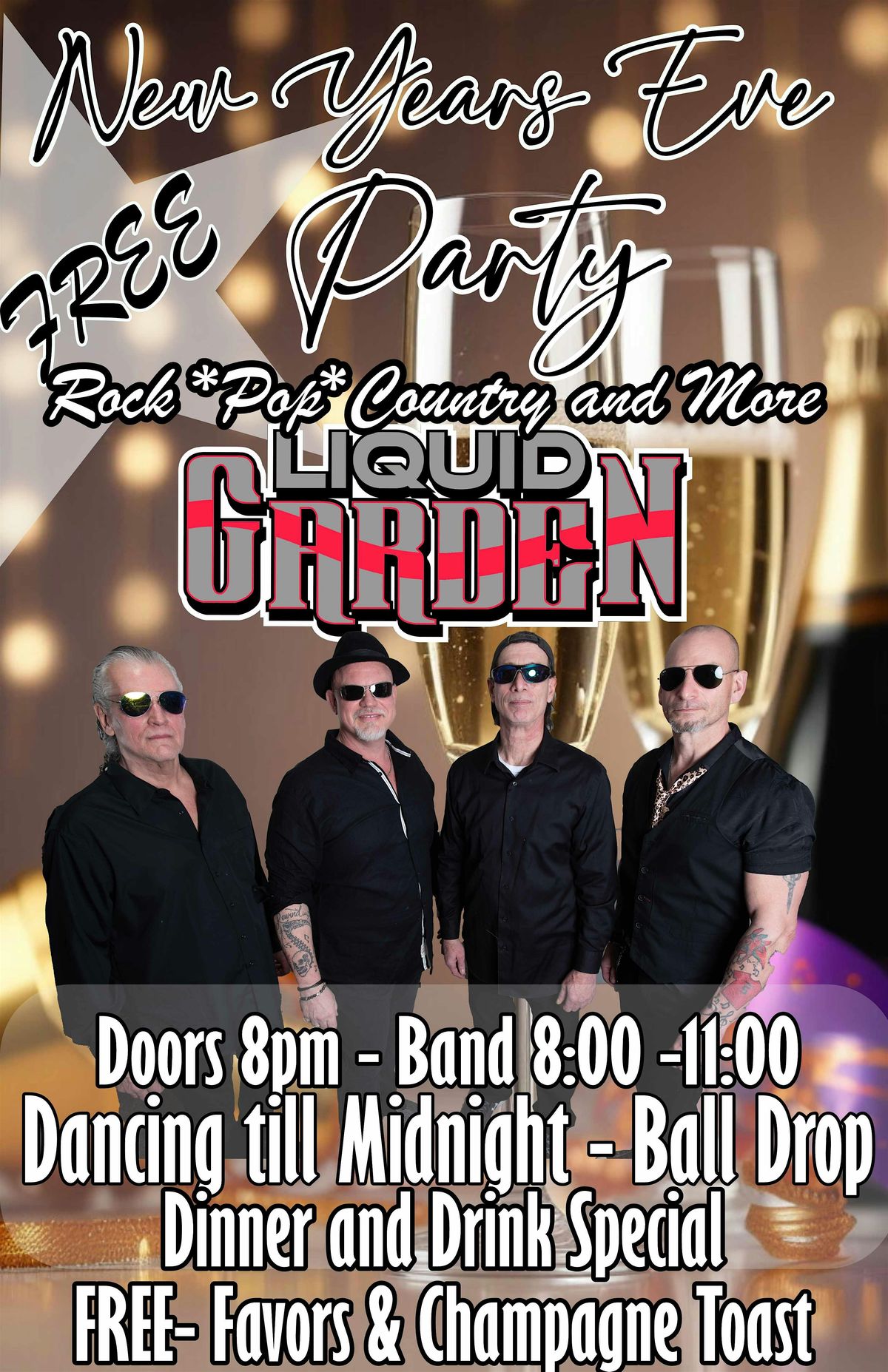 ARTIES NEW YEARS EVE PARTY - Free -  LIQUID GARDEN BAND
