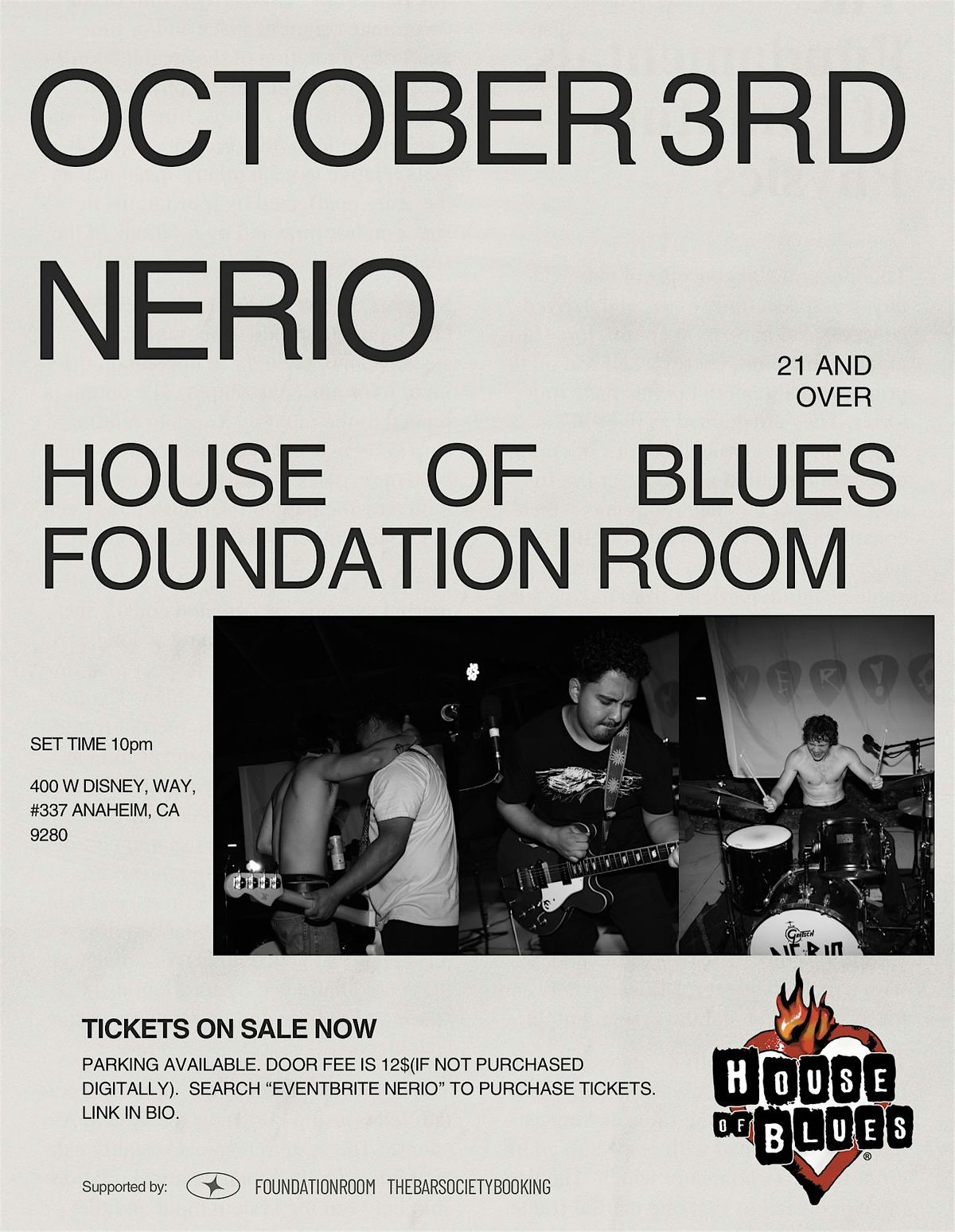 NERIO @HOUSE OF BLUES FOUNDATION ROOM 21+
