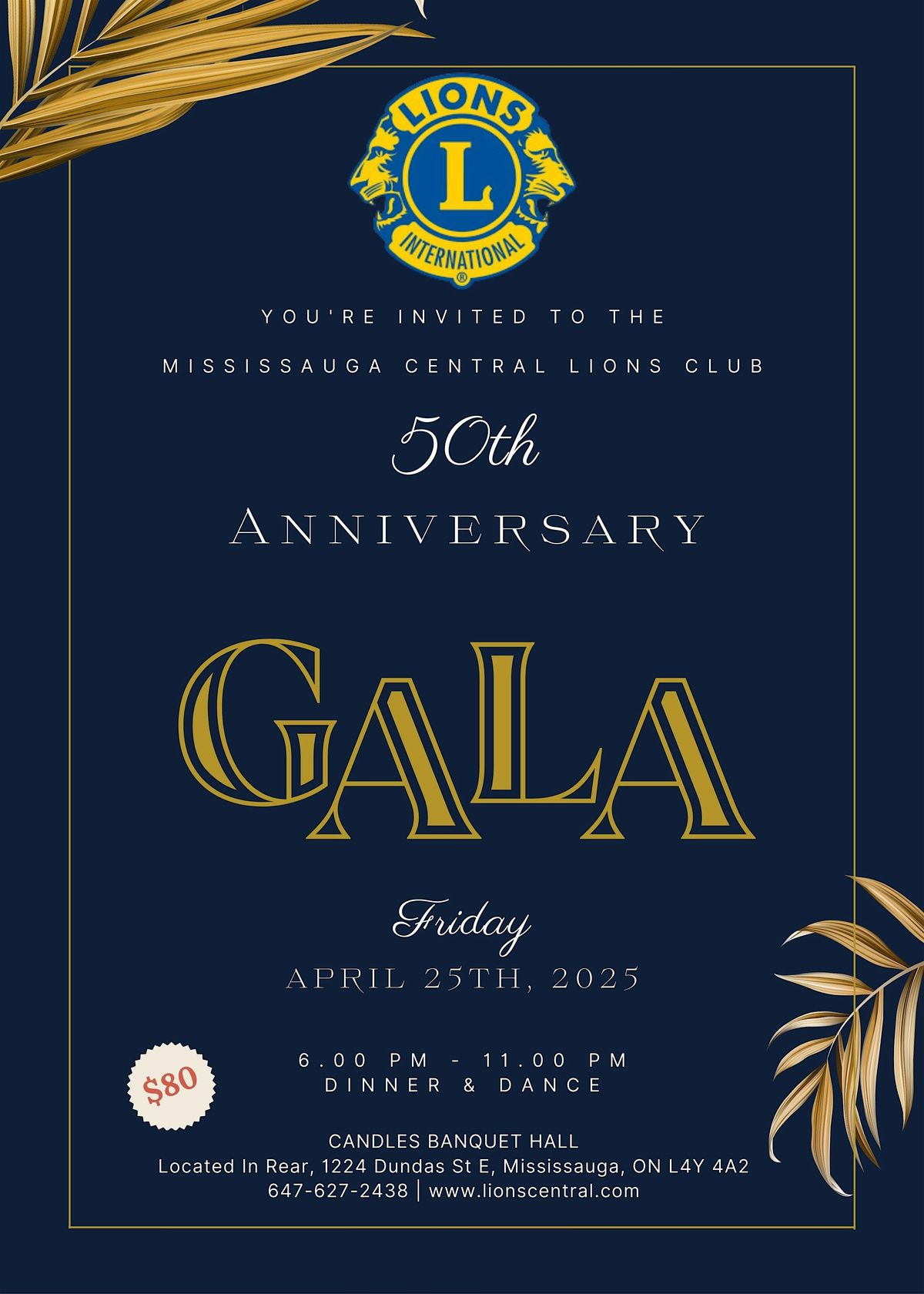 Mississauga Central Lions Club 50th Anniversary Gala