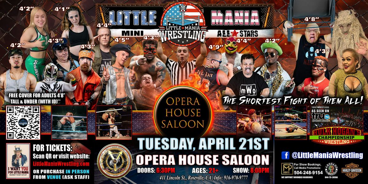 Roseville, CA- Little Mania Mini Wrestling @ Opera House Saloon