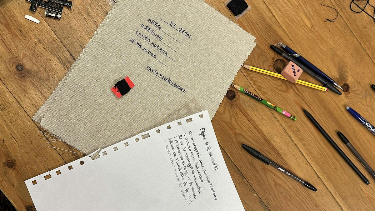 Poes\u00eda bordada para libro colectivo en MERCERIA EL HILO ROJO, SEVILLA