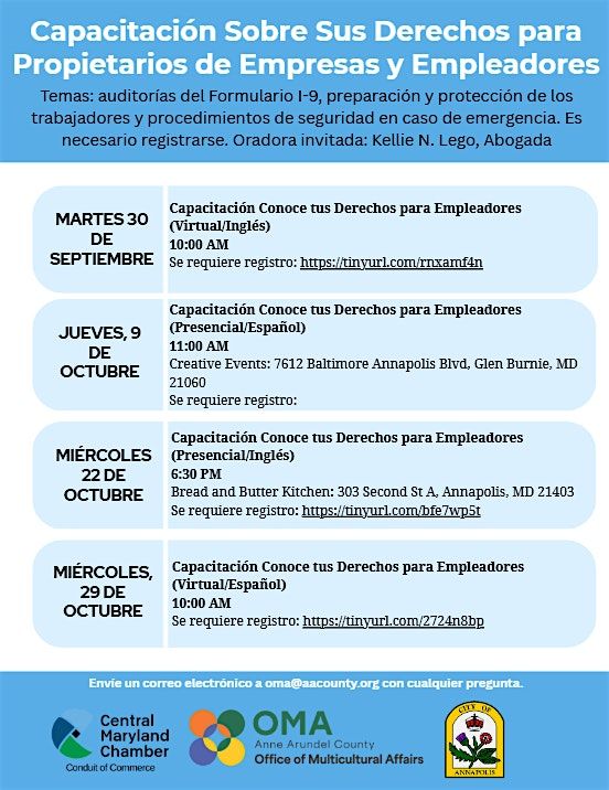 Capacitaci\u00f3n Sobre sus Derechos para Propietarios de Empresas y Empleadores
