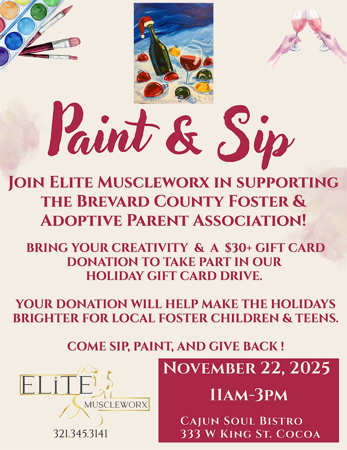 Elite Muscleworx's Annual Paint & Sip