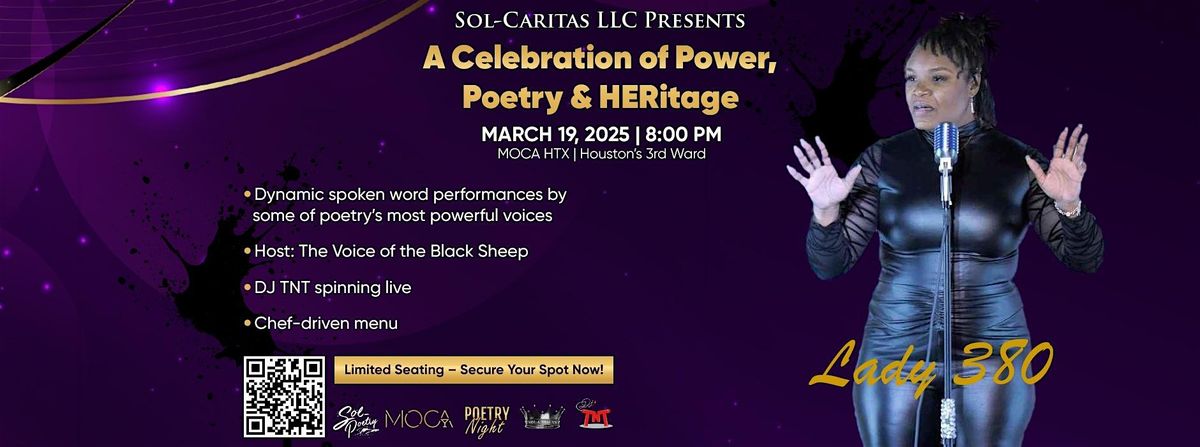 Sol-Caritas LLC Presents: Poetry Night at MOCA HTX (Lady 380)