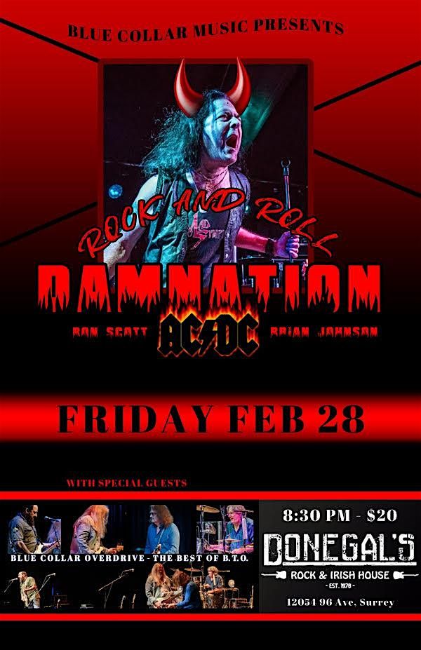 Rock and Roll Damnation ACDC Tribute at Donegal's Irish House